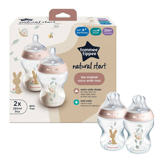 TOMMEE TIPPEE NATURAL START 260ML DECORATED BOTTLES 2 PACK