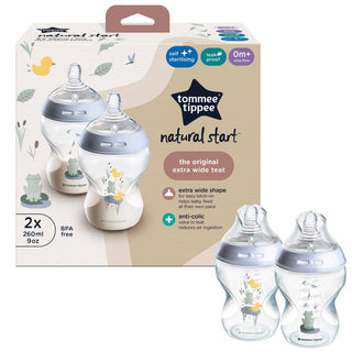 TOMMEE TIPPEE NATURAL START 260ML DECORATED BOTTLES 2 PACK