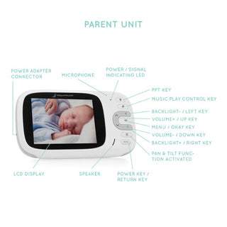 BABYWOMBWORLD 3.2" ROTATING VIDEO BABY MONITOR BWW802